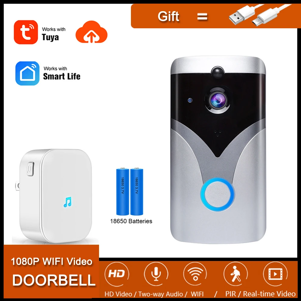 NEOCoolcam Tuya Smart Life HD 1080P Video Doorbell Intercom Camera Wireless WiFi Home Security Door Bell PIR Motion Detection