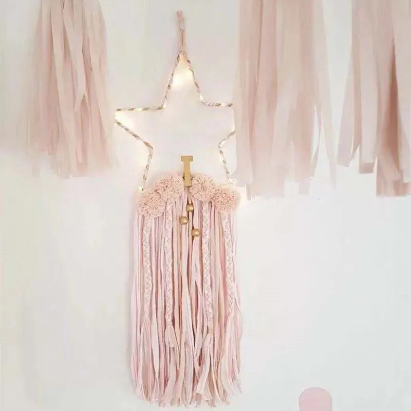 3D деревянные бусины в форме звезды бахрома настенные украшения украшение для