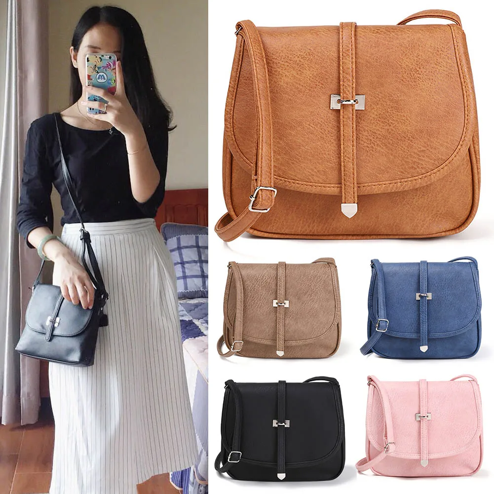 

Crossbody Single Shoulder Bag Soft Handbag with PU Leather Strap for Women New