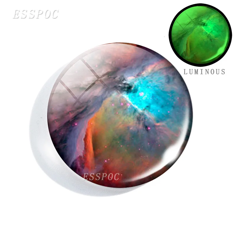 1 шт. 25 мм светящийся круглый стеклянный кабошон ручной работы в темноте небула