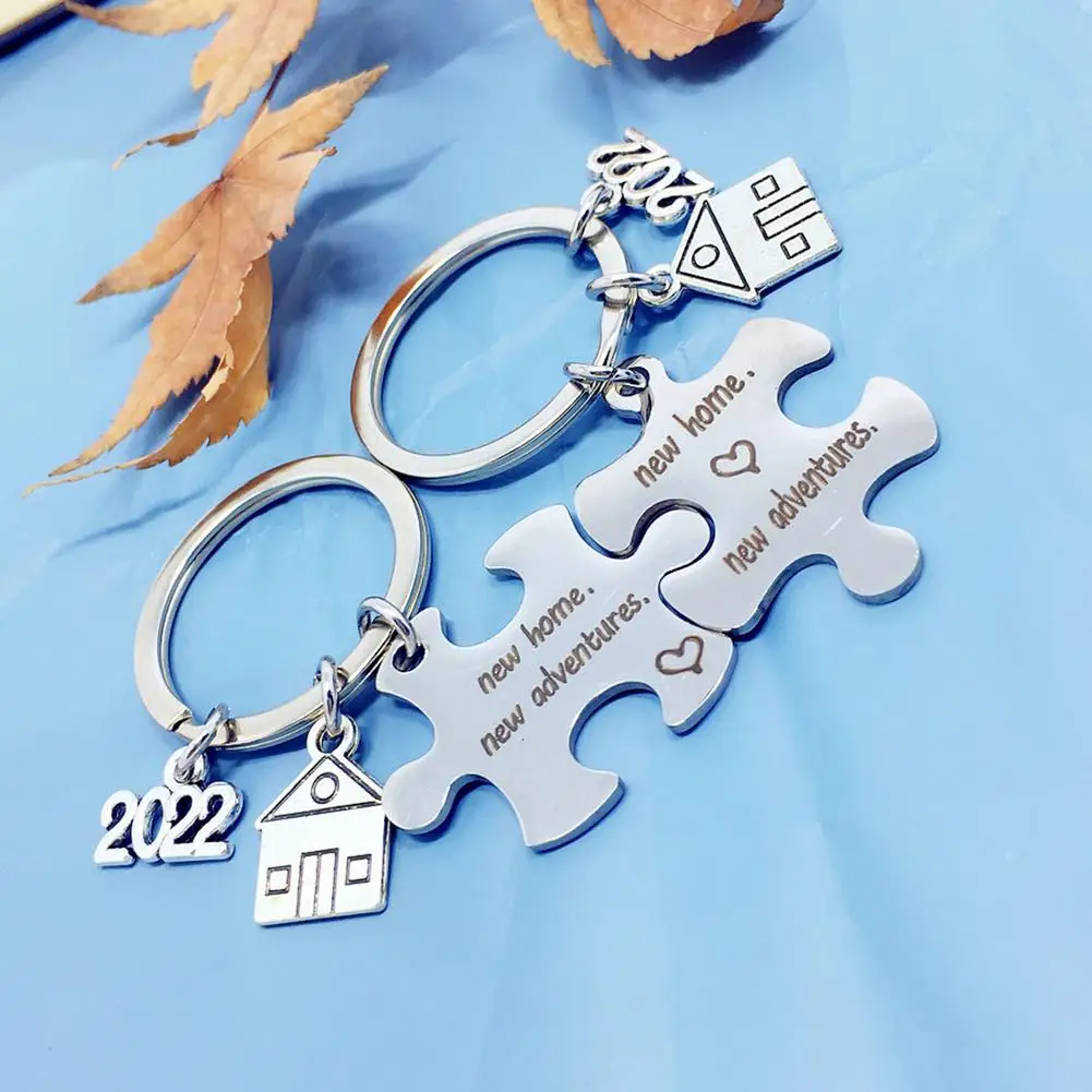 first home keychain 2022 new home new adventures” keychain 2 pcs housewarming keyring gift for new homeowner house moving jewe free global shi