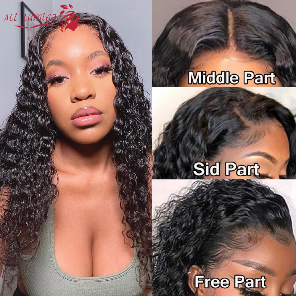 

Water Wave Lace Front Wig 4x4 Closure Wig PrePlucked With Baby Hair Brazilian Human Hair Wigs Curly 13x4 Lace Front Wig