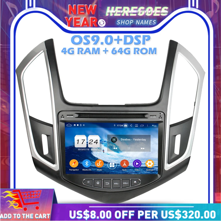 1280*720 IPS DSP Android 9 0 4G + 64G Автомобильный dvd-плеер Wifi luetooth 5 RDS радио GPS карта для Chevrolet CRUZE