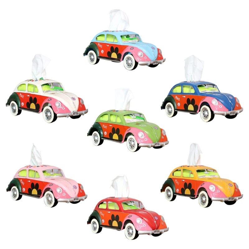 

Tissue Box Wrought Iron Crafts Model Retro Bus Car Pumping Box Decoration for Home Office Desk School Bedroom Supplies