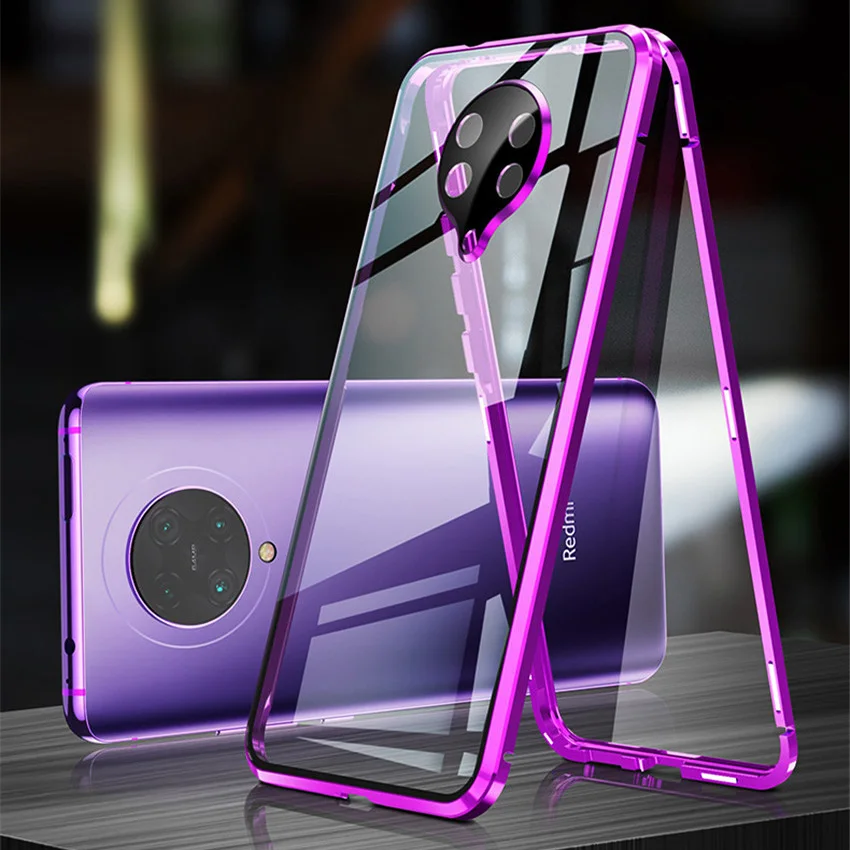 

Protective Case For Xiaomi Poco F2 Pro Case Shockproof Cover Magnetic Metal Bumper Glass For Poco X3 NFC / Mi 10T Pro Case