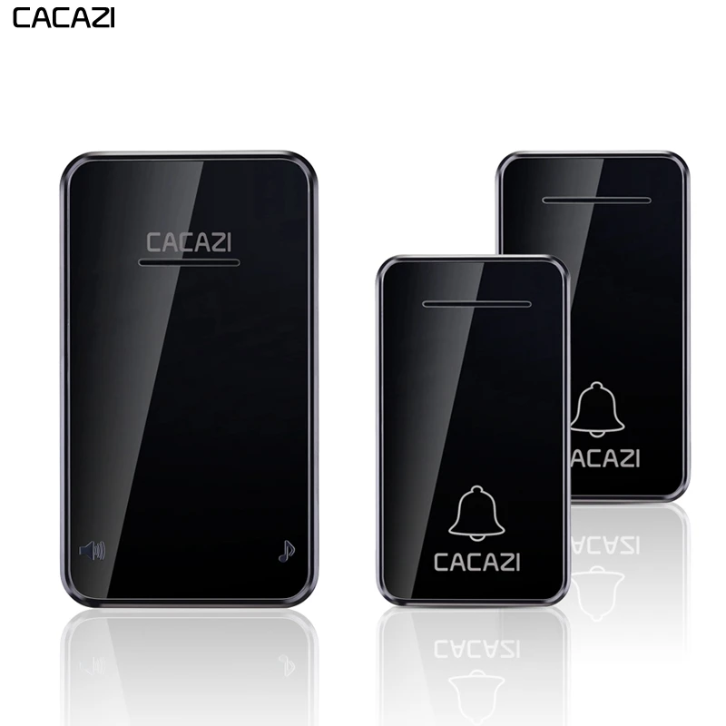 Беспроводной домашний звонок CACAZI водонепроницаемый светодиодный светильник с