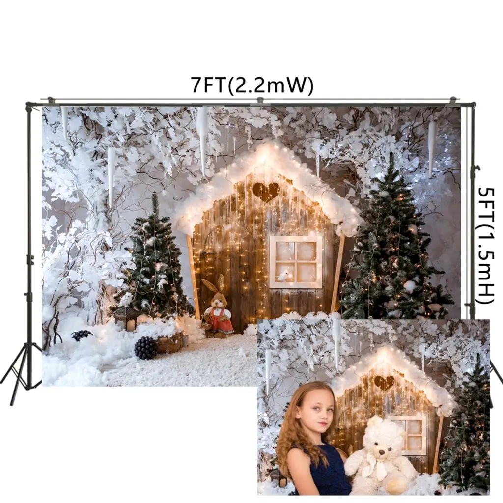 Рождественский фон с изображением Снежной Королевы Санта Клауса елки теплые