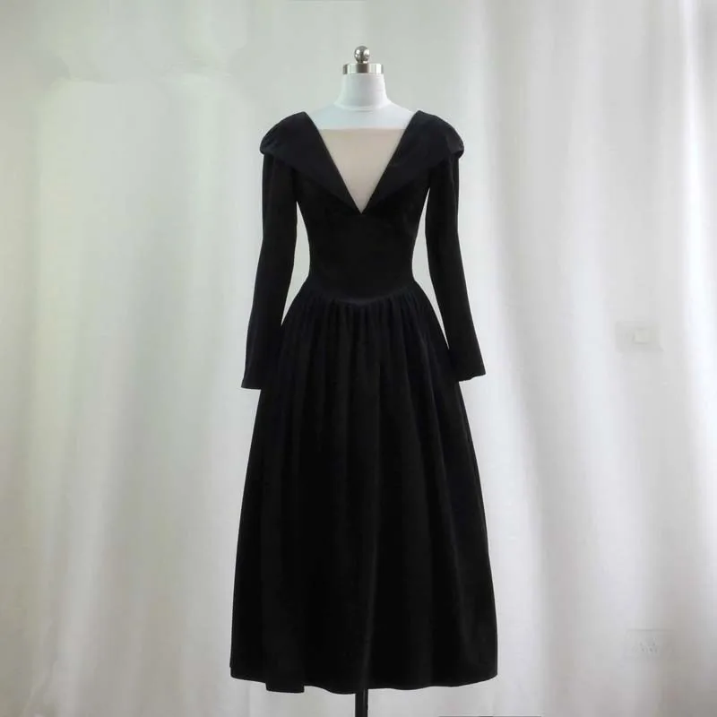 30 женщин от Виктории Винтаж Королевский Стиль бархатные Длинные рукава v