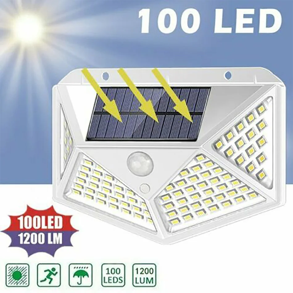 

Powerful LED Solar Light Outdoor Waterproof Solar Powered Lamps Wall Lamps For Garden Decoration Motion Sensor Street Lighting