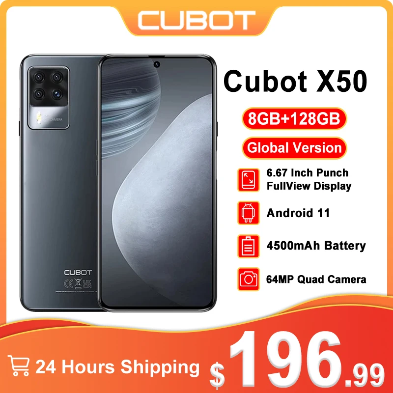 Смартфон Cubot X50 глобальной версии 4G LTE 8 ГБ + 128 FHD экран 64-мегапиксельная
