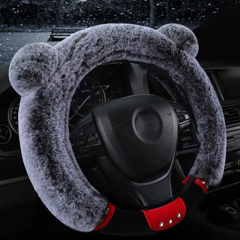 Cute winter Plush Car steering wheel cover for alfa 147 156 159 166 romeo giulietta Giulia Stelvio MiTo changan cs35 cs15 cs75 | Автомобили