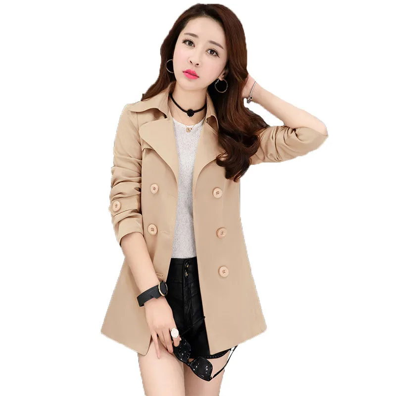

Elegant Autumn Women Trench Coat 2022 New Large Size Loose Slim Female Temperament Coats Lady Fashion Spring Windbreaker G276