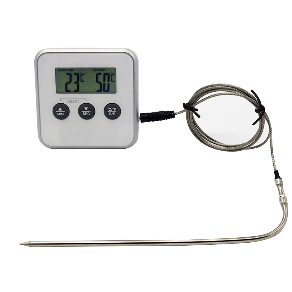 Электронный термометр таймер еда мясо измеритель температуры с зондом цифровой