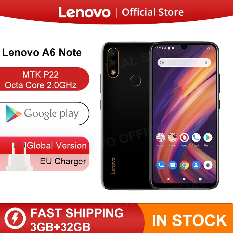 Lenovo A6 Note смартфон с восьмиядерным процессором MTK P22 ОЗУ 3 ГБ ПЗУ 32 6 09 дюйма 4000