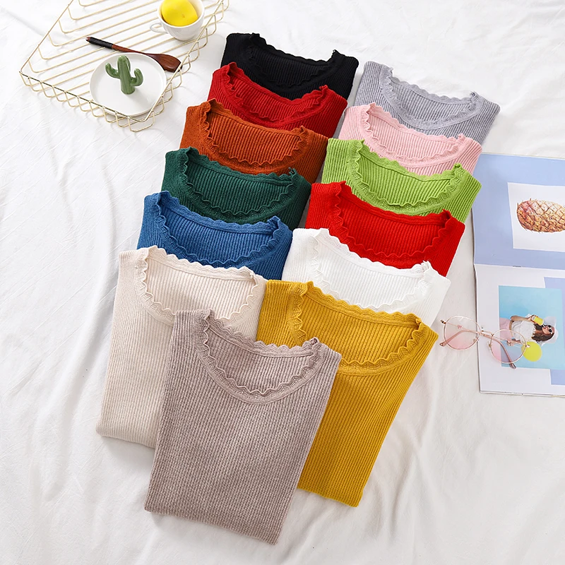 Женский вязаный свитер с высоким воротником однотонный теплый пуловер джемпер