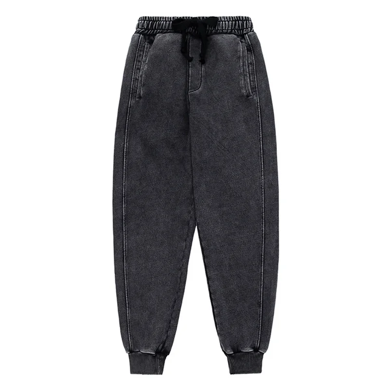 Winter Men's Warm Pants Fleece Trousers Men Sweatshirt Pants Male Streetwear Pencil Gothic Black Sweatpants Hip Hop Male Clothes