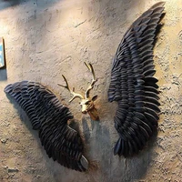 retro decoration wall hanging iron gold angel wing wall bar party photo supply murals wings home decor accessories holloween