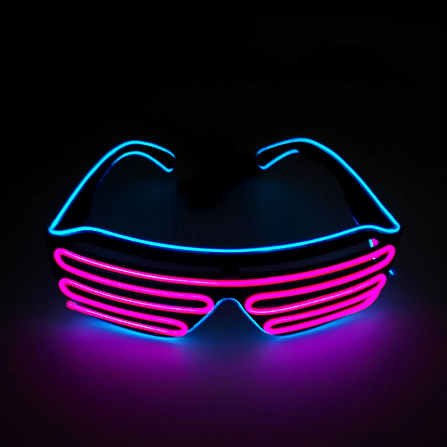Pink Blue Хэллоуин двухцветные светодиодный светящиеся очки забавные солнечные очки бар косплей-реквизиты для вечеринки фестиваль мигающие очки - Цвет: Pink Blue