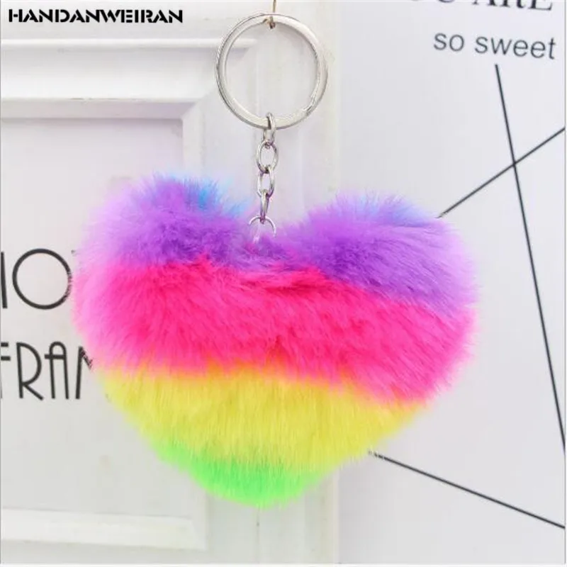 1 шт. Новые 10 см Плюшевые игрушки интересный цвет любовь плюшевый брелок Подвеска