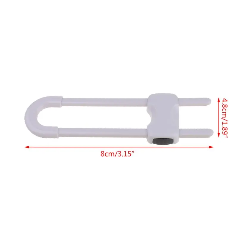 Cerraduras de seguridad para puerta de caj&oacute;n, candado de pl&aacute;stico ABS con forma de U, protecci&oacute;n para beb&eacute;s, 2 unids/lote-5