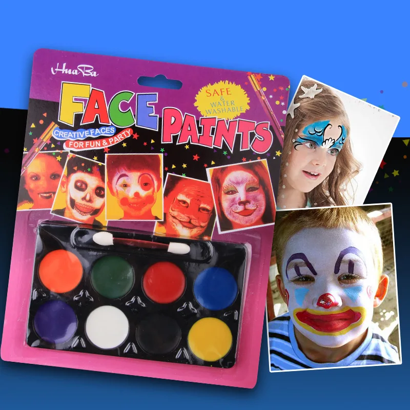 

8-color Round Blister Card Face Color Set DIY Body Painting Cream Can Wash Oil Paint Wholesale Acrylic Paint Non-toxic Healthy