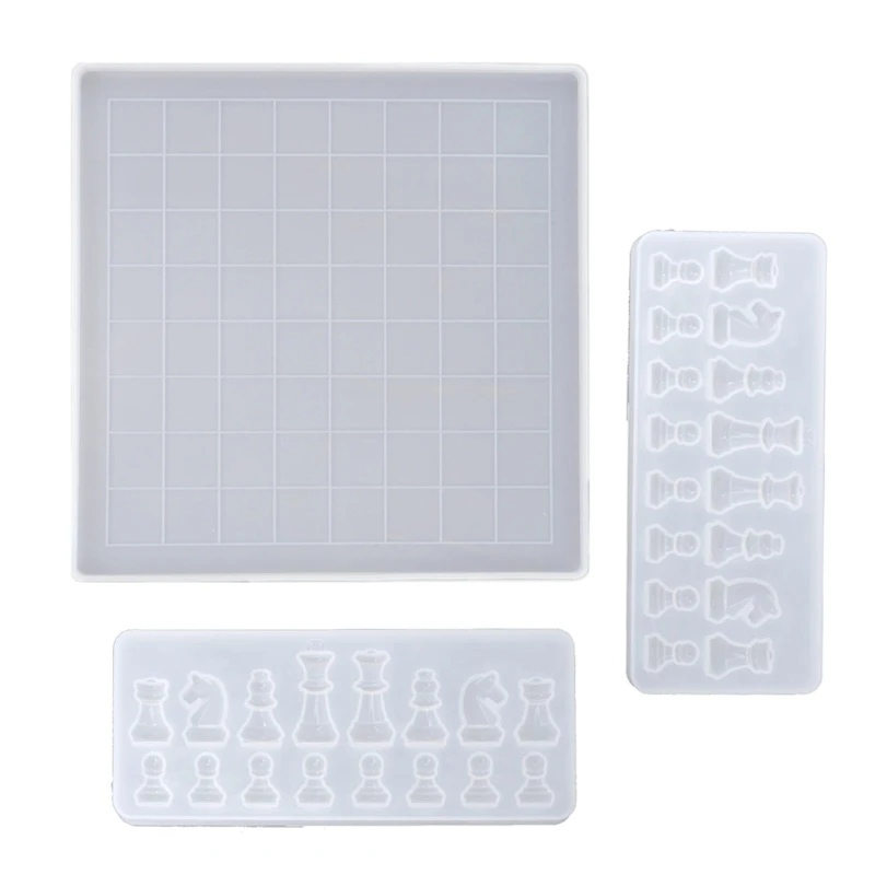 

Chess Board Silicone Resin Mold 2Pcs Chess Silicone Mold Chess Board Molds for Resin Casting Chess Board Mold DIY Crafts
