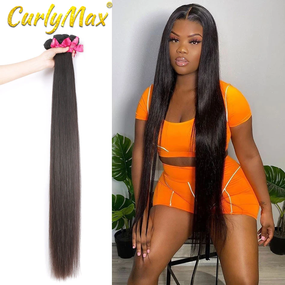 Luvin прямые волосы 28 30 32 дюйма малазийские плетеные пряди 100% человеческие 1 3 4