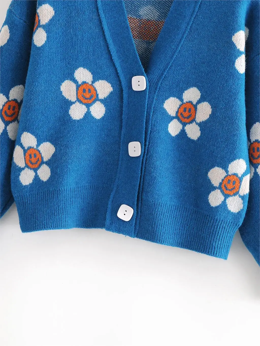 

2020 New Fashion Brand Women Sweater Cardigans Computer Knitted V-neck Casual Open Stitch Print Full Polyester