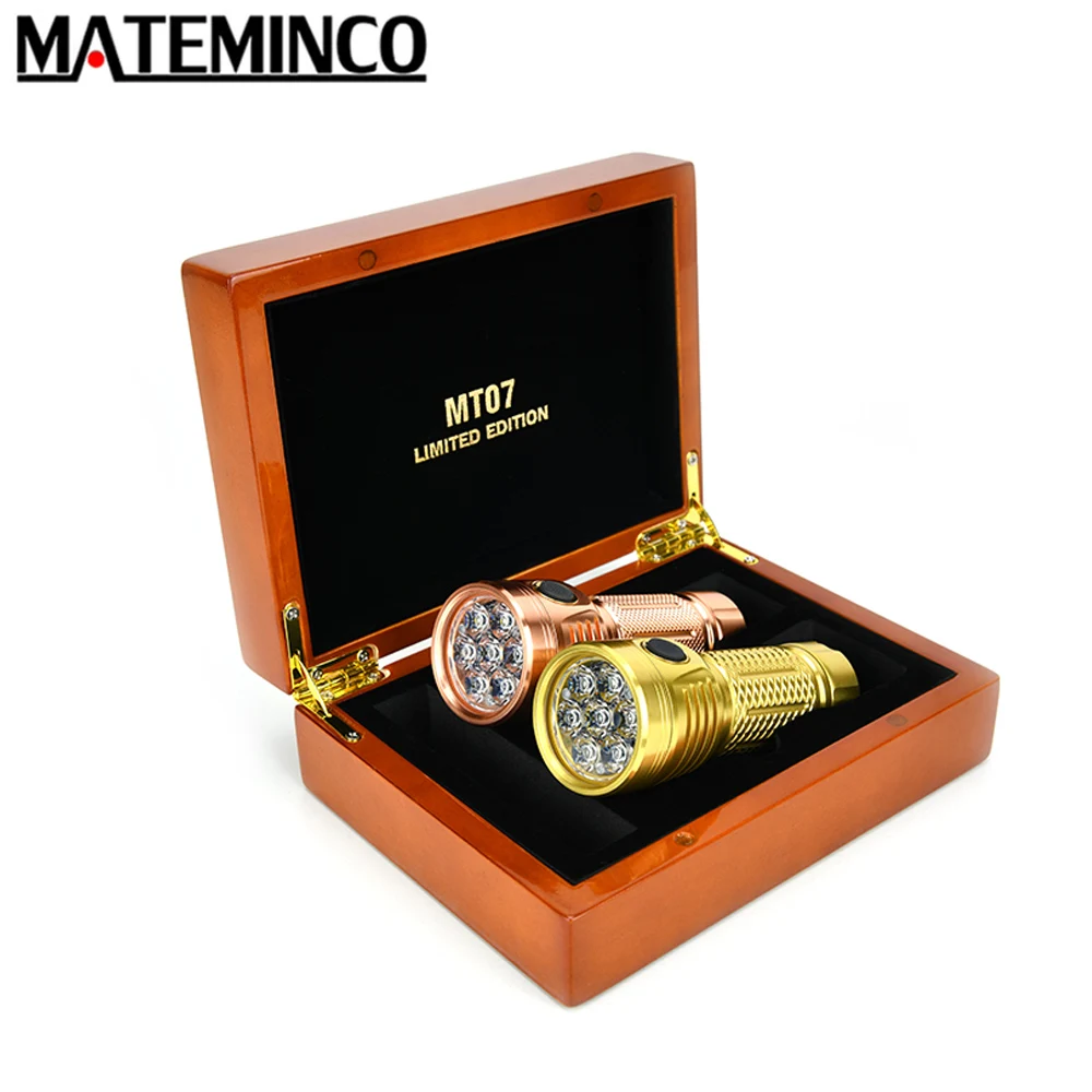 Mateminco MT07 ограниченный выпуск 2 фонарики медь и латунь 7 * SST-20 XPL HI LEDs max 5500 люмен Type-C
