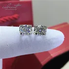 Серьги inbeaut из серебра 925 пробы, сверкающие, 2 карата, с муассанитом, VVS1