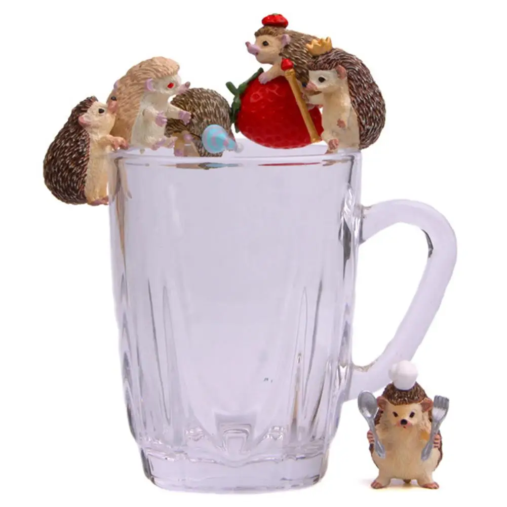 Миниатюрная фигурка Ежика из смолы стеклянный Настольный Декор сказочный