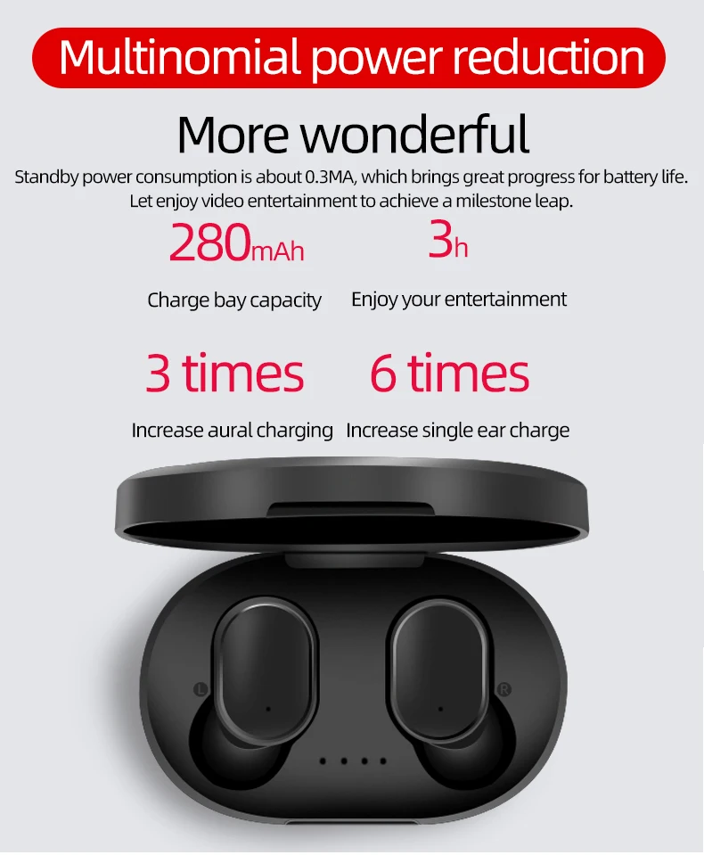 A6S беспроводные наушники TWS для Xiaomi Redmi Airdots, наушники Bluetooth 5,0, наушники с шумоподавлением, микрофон для iPhone, huawei, samsung