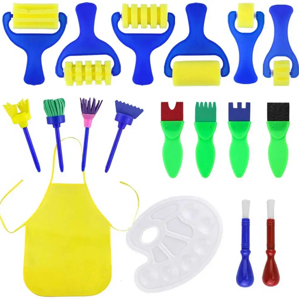 

18pcs DIY Kids Sponge Painting Brushes Tools Graffiti Sponge Art Supplies Brushes Seal Painting Tools Funny Kid Creative Toy