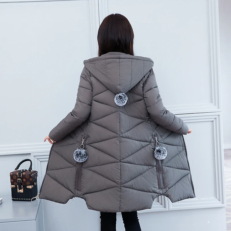 MLCRIYG Женская куртка с хлопковой подбивкой Длинная тонкая парка женское толстое
