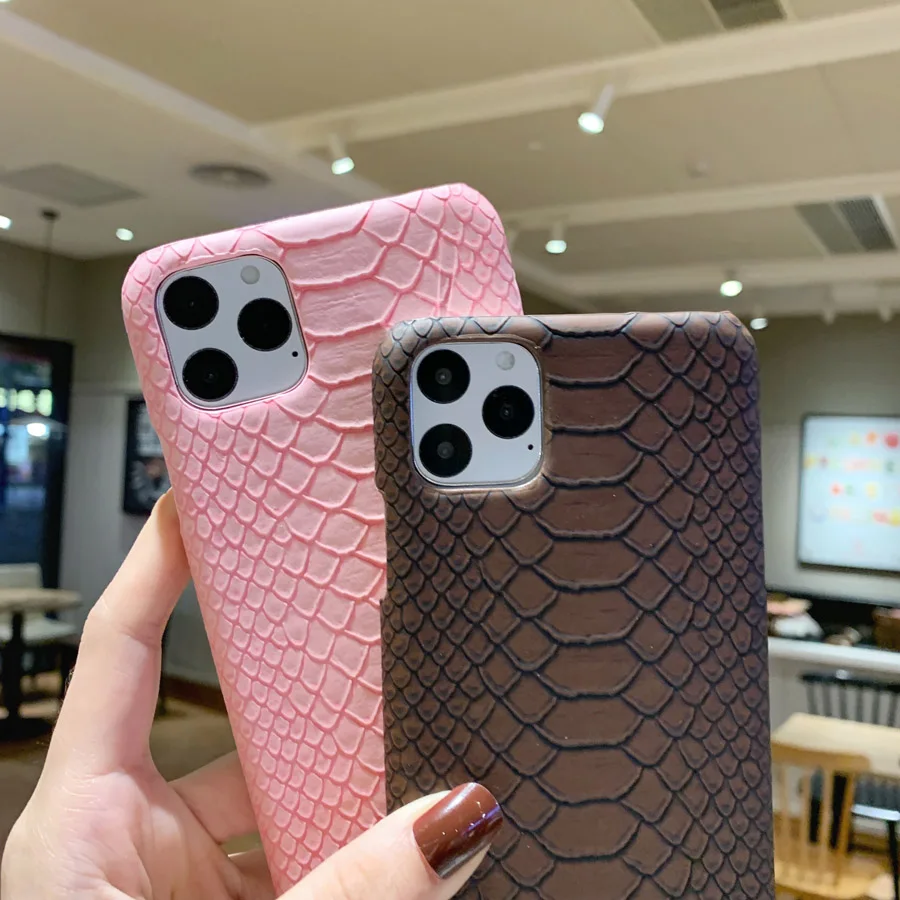 Для iPhone 11 Pro Max SE 2020 чехол Роскошный Змеиный кожаный жесткий с узором для 6 6s 7 8 Plus X XR