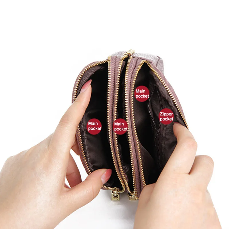 Модный короткий кошелек для монет Женский из натуральной кожи повседневные