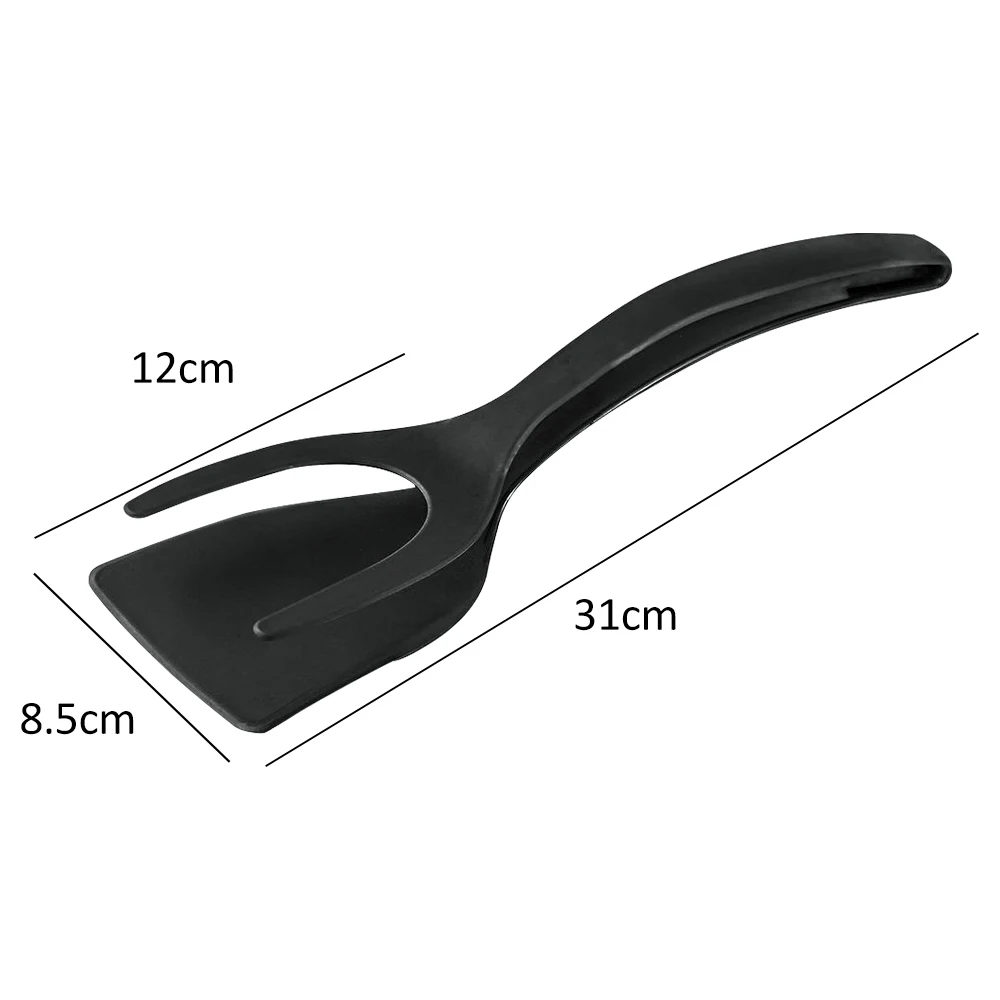 

2-in-1 spatula, heat-resistant tongs and flip spatula non-stick frying pan, used for frying egg steaks, kitchen cooking tools