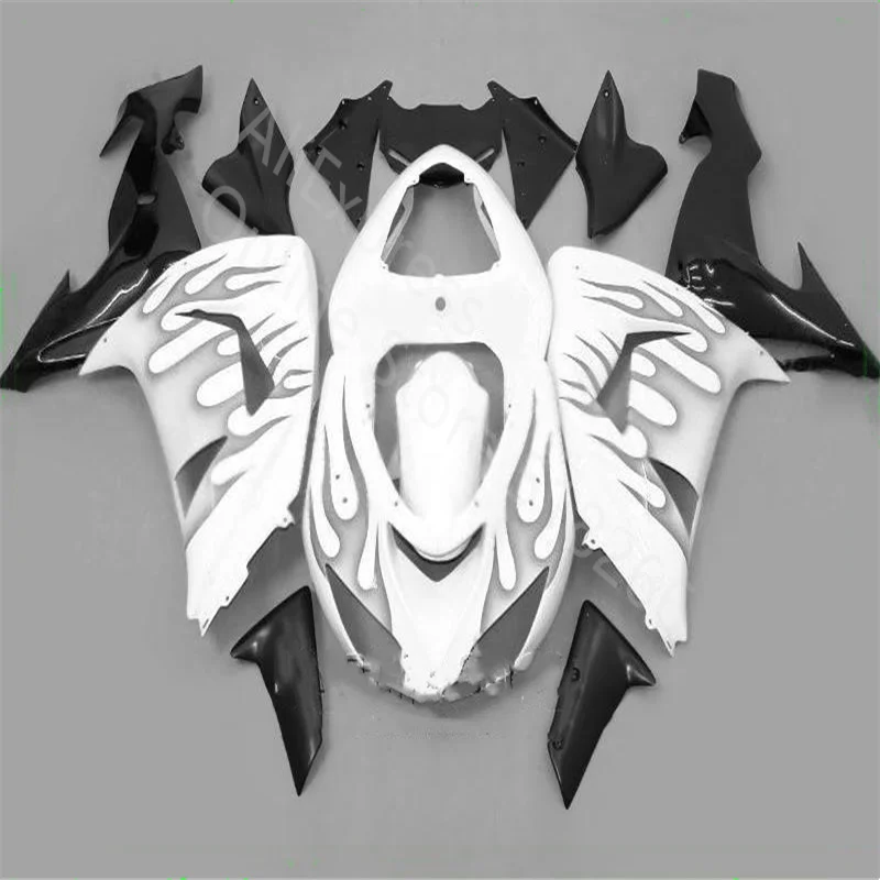 

ABS whole motorcycle Fairings Kit Fit for kawasaki Ninja ZX10R 2006 2007 06 07 10R ZX-10R white black flames Body Fairing