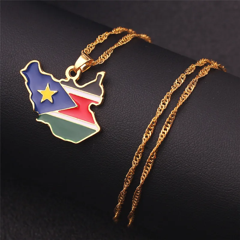 Ожерелье с надписью Республика Южный Судан австралийская карта стандартное