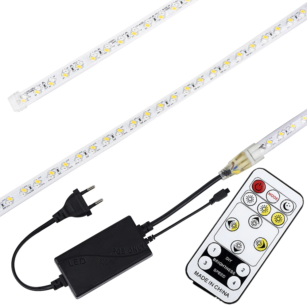 Светодиодный светильник AC220V с регулируемой яркостью RGB светодиодный светильник с пультом дистанционного управления Водонепроницаемый SMD5050 светодиодный светильник с гибкими полосками