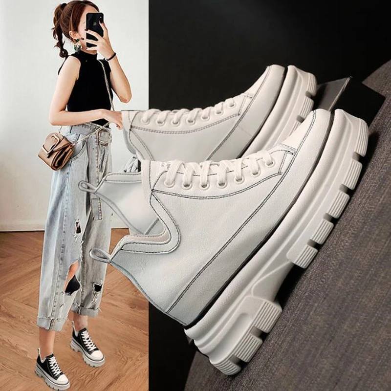 

Brand Women Shoes Chunky Sneakers Lady Vulcanize Shoes Femme Platform Sneakers Trainers Casual Shoes Woman Height Increase Shoes