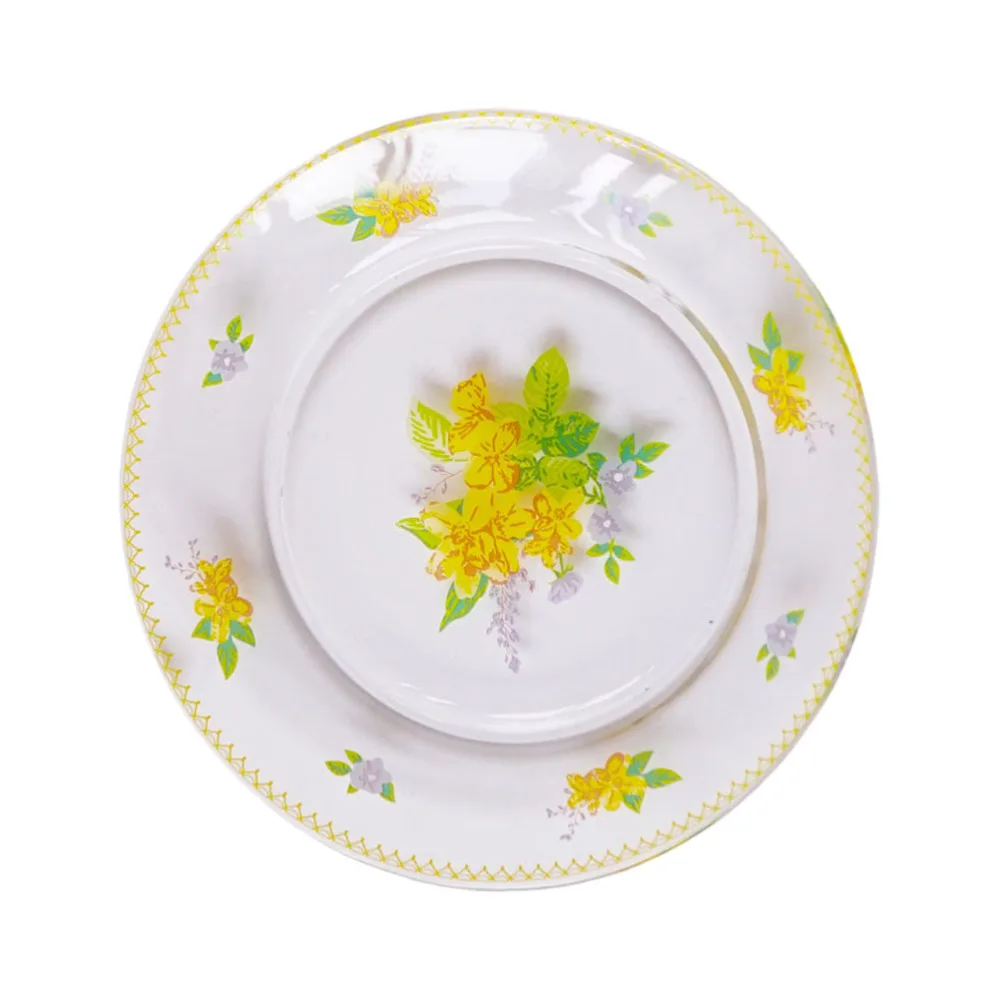 

1Pc Transparent Glass Plates Salad Plate Dessert Household Fruit Plate (Yellow)
