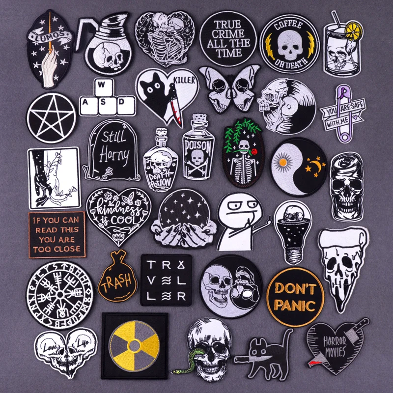 Нашивки в стиле панк с волшебным шариком вышитые нашивки хиппи-рок для одежды со