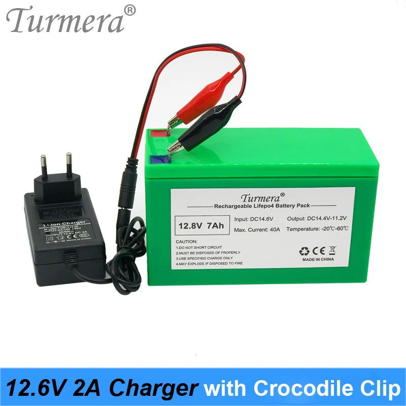 Turmera 12V 12.6V 2A Lithium Battery Charger with Crocodile Clip for Lead Acid 7Ah 10Ah20Ah Motorcycle Power | Электроника