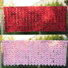Artificial fence high-density Cherry blossom leaves Plant Wall Fake Flower For Home Backdrop Lawn Panels Wall Fence Garden Decor