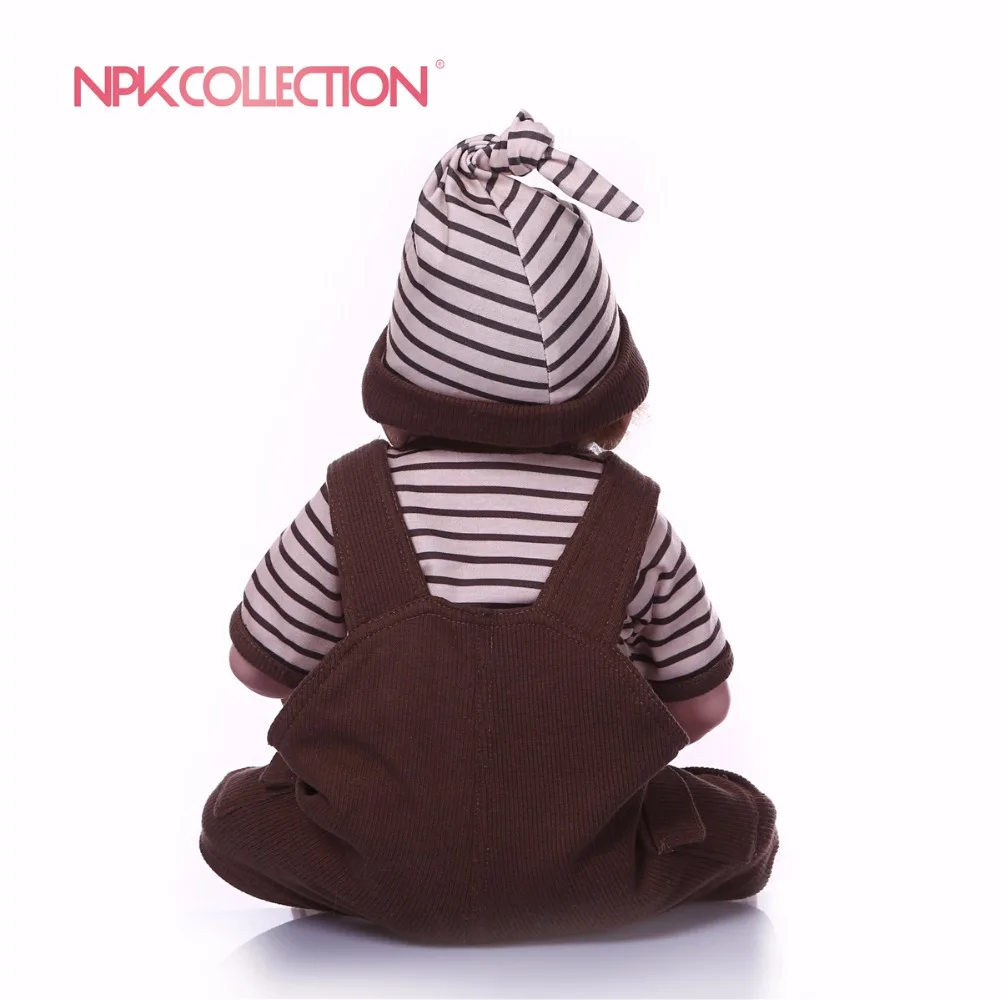 

NPK 19inch 46cm Adorable Reborn Doll little Full Silicone Bebes Reborn Boy Doll Boneca Baby Dolls For Girls Xmas Gifts