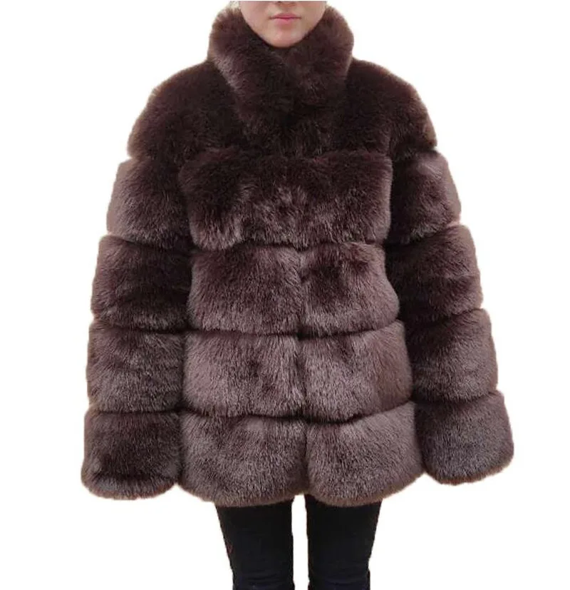

Latest Thick Warm Winter Fur Coat Women Faux Fox Fur Jacket Autumn Fashion Casual Outerwear Girls Plus Size Fur Coat plus size