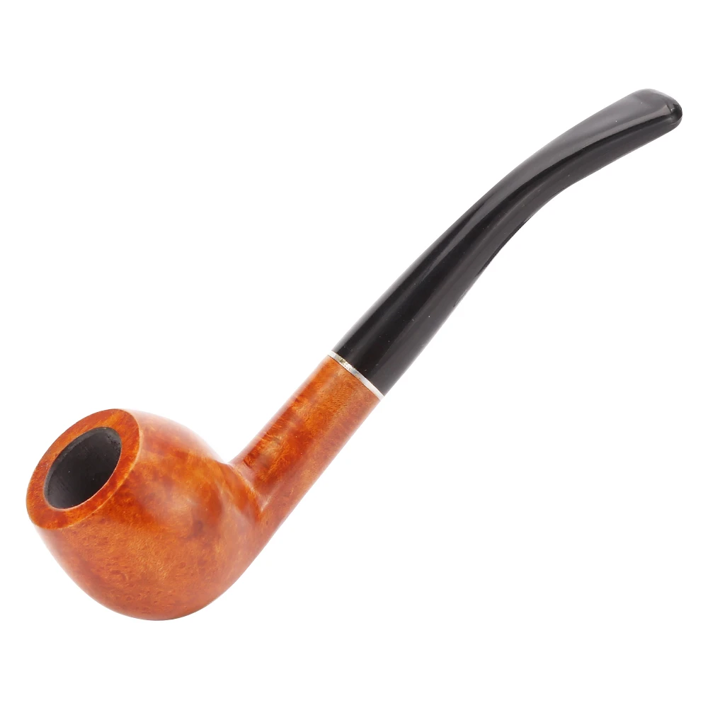 

Tobacco Pipe Smoking Herb Smoke Long Wooden Briar Pipes 13cm Classic Briar Bent Tobacco Wood Pipe For Smoking Accessories Erliao