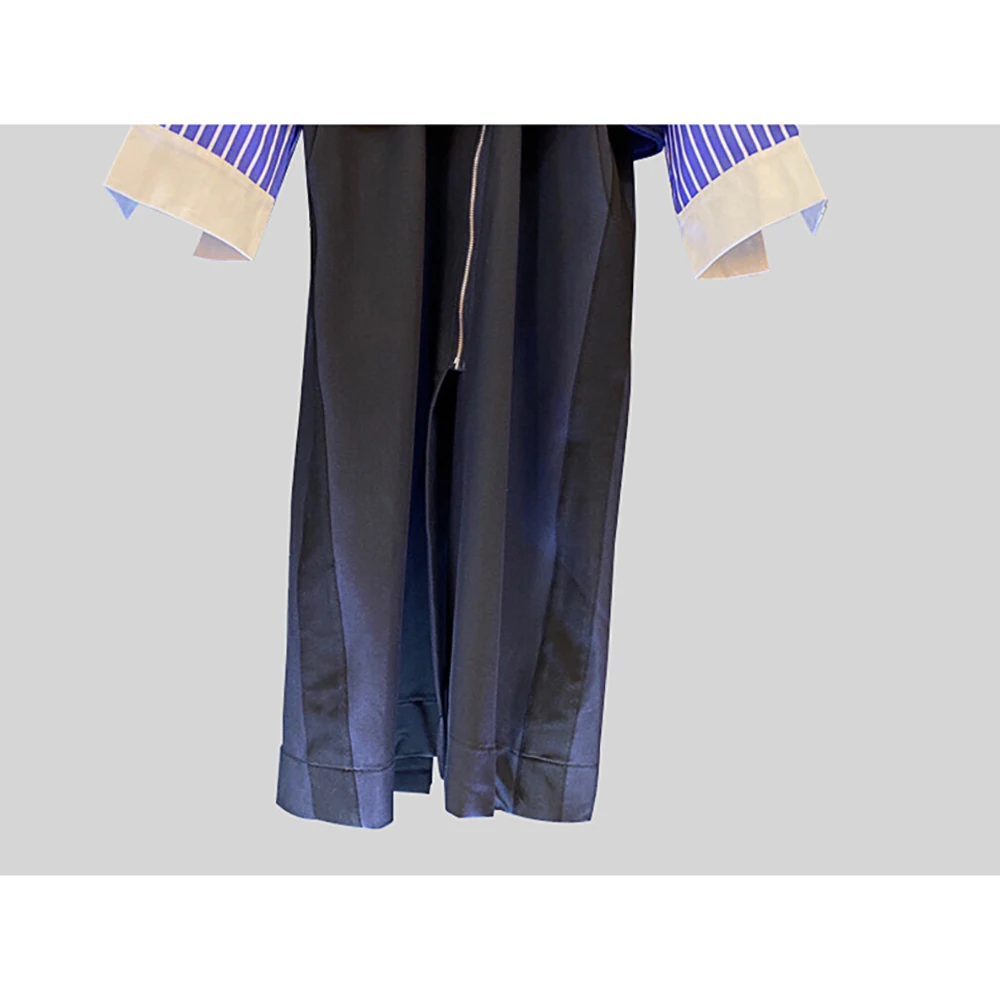 

UANYUANJYCO Spring Autumn Women Midi Office Lady Shirts Dress Fashion Patchwork Straight Striped High Waist Belt Ladies Clothes