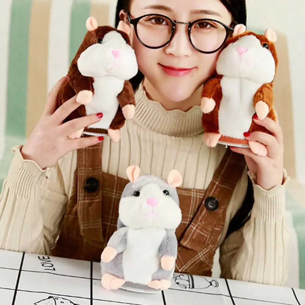 

Cute Plush Toy Soft Talking Nod Sound Record Pet Hamster Mouse Children Gift